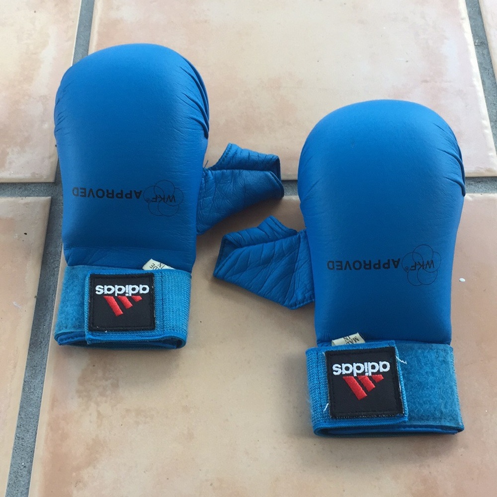 Adidas Blue Training Gloves.